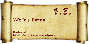 Váry Barna névjegykártya